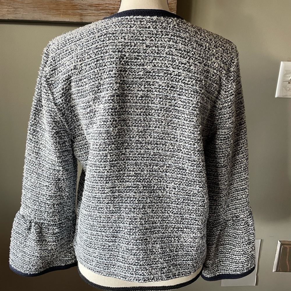 LOFT Navy and White Tweed Blazer - Picture 4 of 7